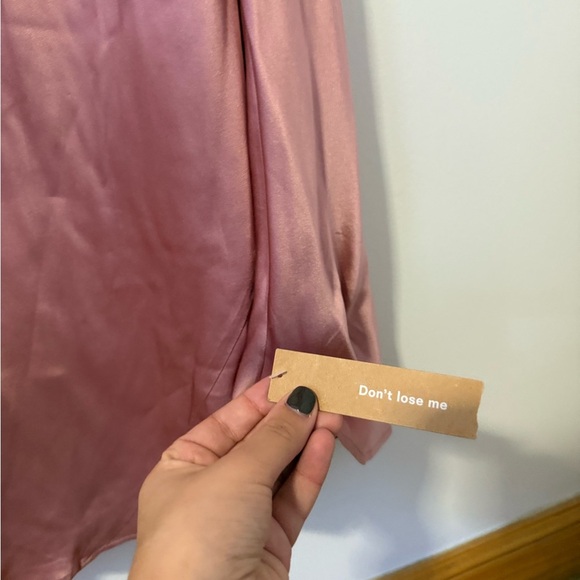 NWT Reformation Joana Silk Midi Dress in Rose Petals Pink - Picture 5 of 6